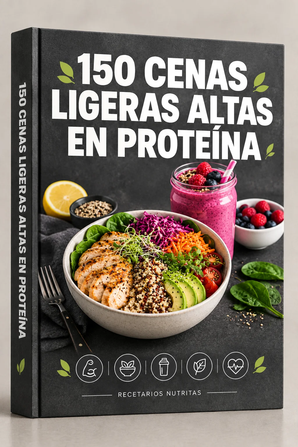 Portada del Bono 2: 150 Cenas Ligeras Altas en Proteína